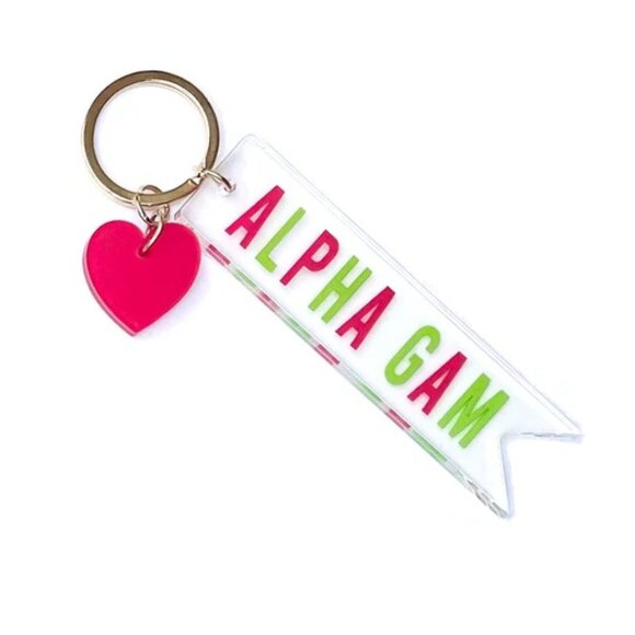 Tassel Acrylic Keyring - Alpha Gam - Picture 1 of 1